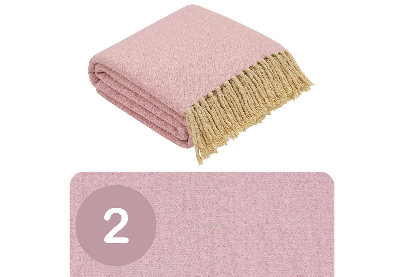 Marrakesch Orient & Mediterran Interior Tagesdecke 2er Set Calix Tagesdecke Decke Pink 125x150 aus Baumwolle, Boho Deko Marrakesch Orient & Mediterran Interior Tagesdecke 2er Set Calix Tagesdecke Decke Pink 125x150 aus Baumwolle, Boho Deko von Marrakesch Orient & Mediterran Interior