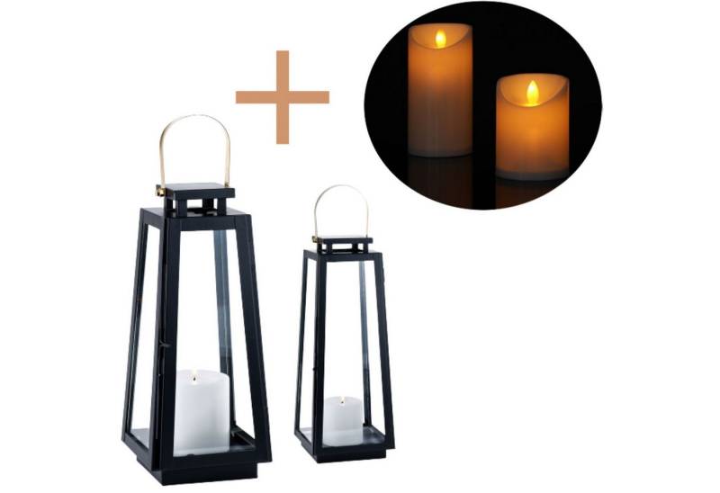Marrakesch Orient & Mediterran Interior Teelichthalter 2 Set LED Balkon Windlicht Laterne Teelichthalter Gartenlaterne Eirik, Handarbeit von Marrakesch Orient & Mediterran Interior