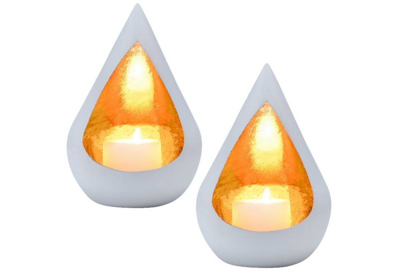 Marrakesch Orient & Mediterran Interior Teelichthalter 2er Set Boho Deko Windlicht Teelichthalter Kerzenhalter Timur Weiss (2 St), Handarbeit von Marrakesch Orient & Mediterran Interior