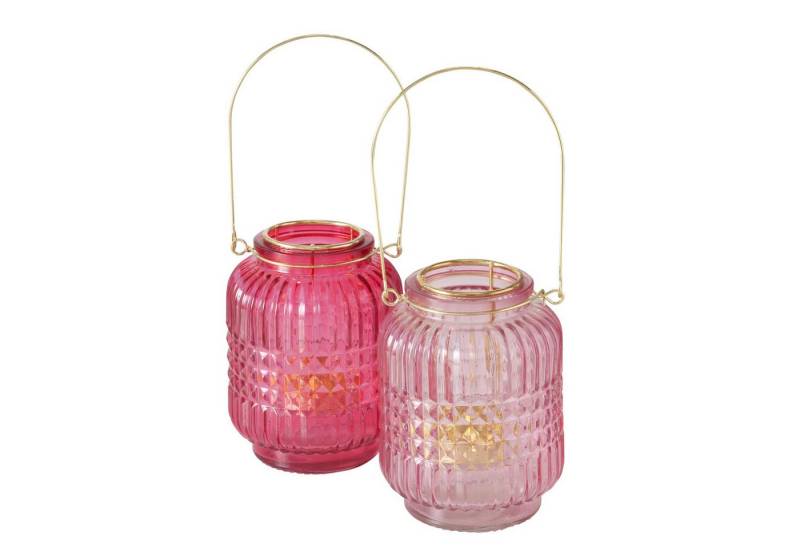 Marrakesch Orient & Mediterran Interior Teelichthalter 2er Set Bunte Teelichthalter Teelichtgläser Sarena Pink (2 St), aus Glas von Marrakesch Orient & Mediterran Interior
