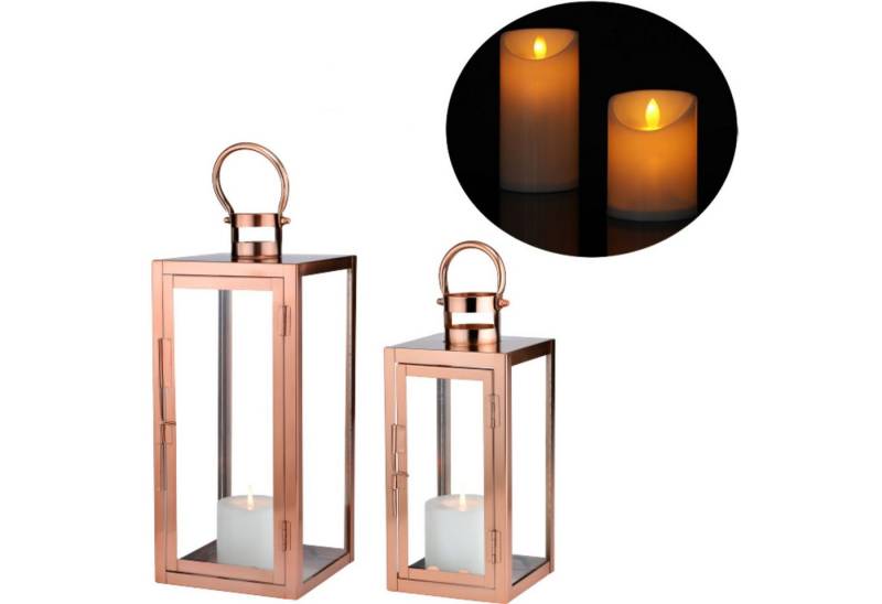 Marrakesch Orient & Mediterran Interior Teelichthalter 2er Set LED Skandi Design Balkon Windlicht Gartenlaterne Marra Kupfer, Handarbeit Marrakesch Orient & Mediterran Interior Teelichthalter 2er Set LED Skandi Design Balkon Windlicht Gartenlaterne Marra Kupfer, Handarbeit von Marrakesch Orient & Mediterran Interior