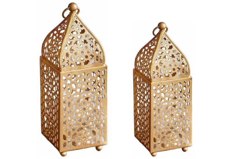 Marrakesch Orient & Mediterran Interior Teelichthalter 2er Set Orientalische Deko Laterne Teelichthalter Windlicht Zayla, Handarbeit von Marrakesch Orient & Mediterran Interior