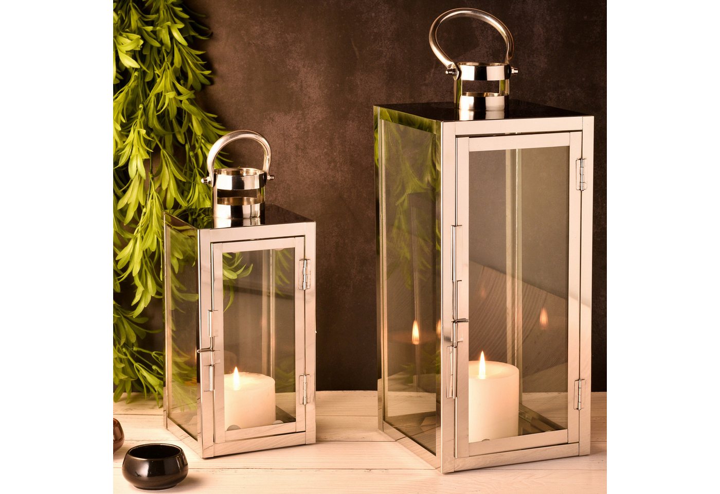 Marrakesch Orient & Mediterran Interior Teelichthalter 2er Set Skandi Design Balkon Windlicht Gartenlaterne Marra Silber, Handarbeit Marrakesch Orient & Mediterran Interior Teelichthalter 2er Set Skandi Design Balkon Windlicht Gartenlaterne Marra Silber, Handarbeit von Marrakesch Orient & Mediterran Interior
