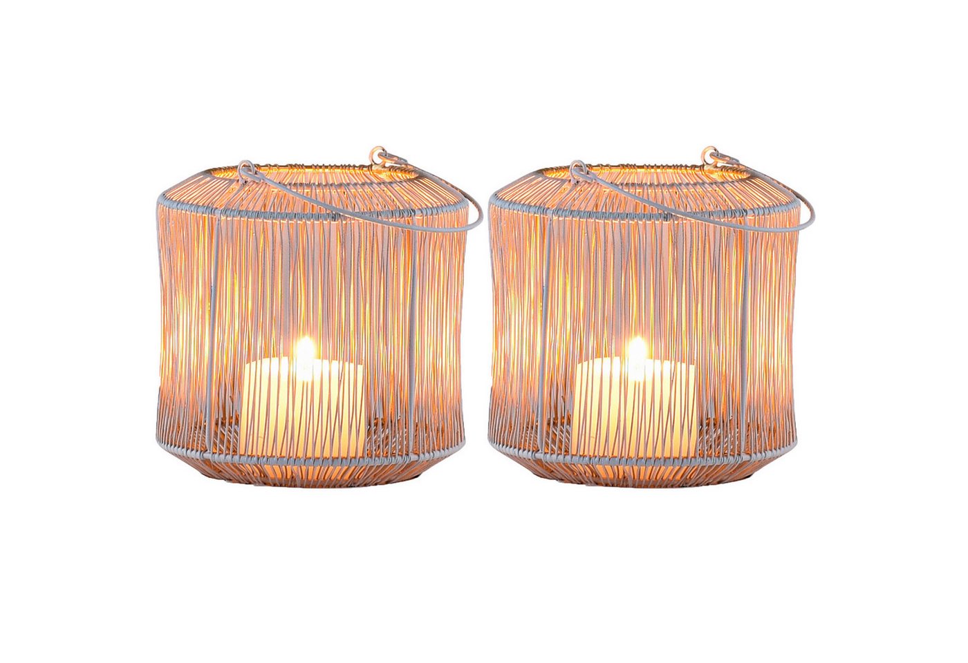 Marrakesch Orient & Mediterran Interior Teelichthalter 2er Set Skandinavische Deko Windlicht Teelichthalter Stello Weiß Klein (2 St), Handarbeit von Marrakesch Orient & Mediterran Interior