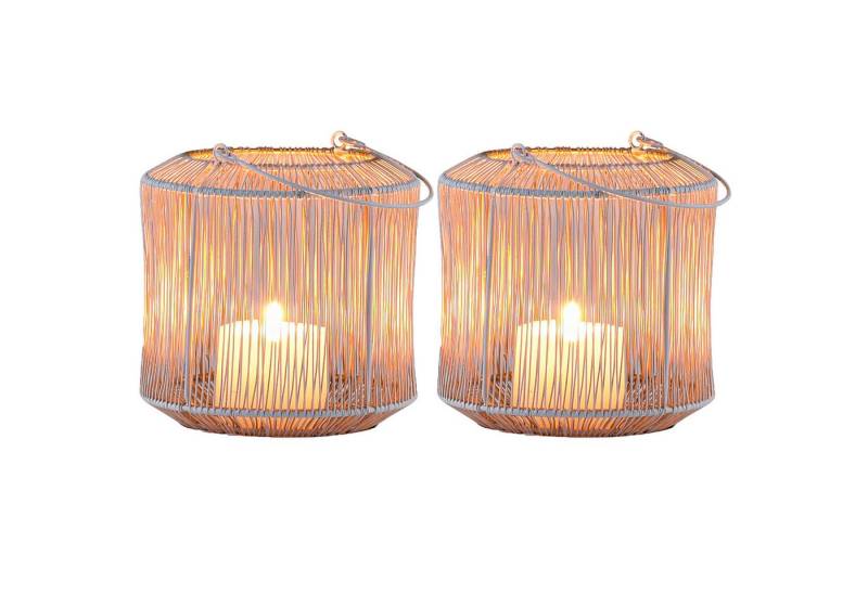 Marrakesch Orient & Mediterran Interior Teelichthalter 2er Set Skandinavische Deko Windlicht Teelichthalter Stello Weiß Klein (2 St), Handarbeit von Marrakesch Orient & Mediterran Interior