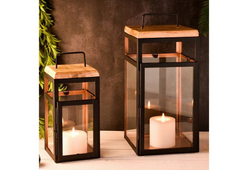 Marrakesch Orient & Mediterran Interior Teelichthalter 2er Set Skandinavisches Design Balkon Garten Windlicht Laterne Vejle, Handarbeit von Marrakesch Orient & Mediterran Interior