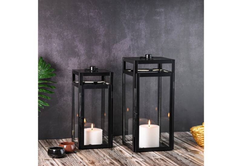 Marrakesch Orient & Mediterran Interior Kerzenlaterne 2er Set Skandinavisches Design Balkon Windlicht Gartenlaterne Edvin, 2er Set von Marrakesch Orient & Mediterran Interior