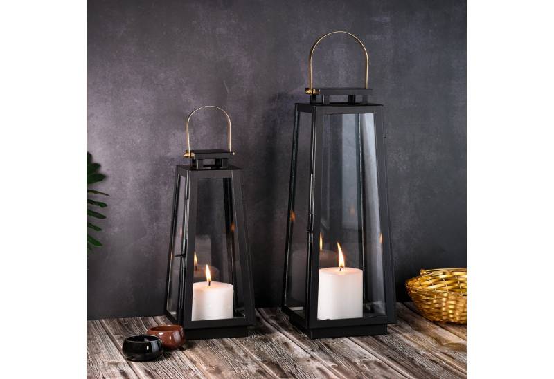 Marrakesch Orient & Mediterran Interior Teelichthalter 2er Set Skandinavisches Design Balkon Windlicht Gartenlaterne Eirik, 2er Set von Marrakesch Orient & Mediterran Interior