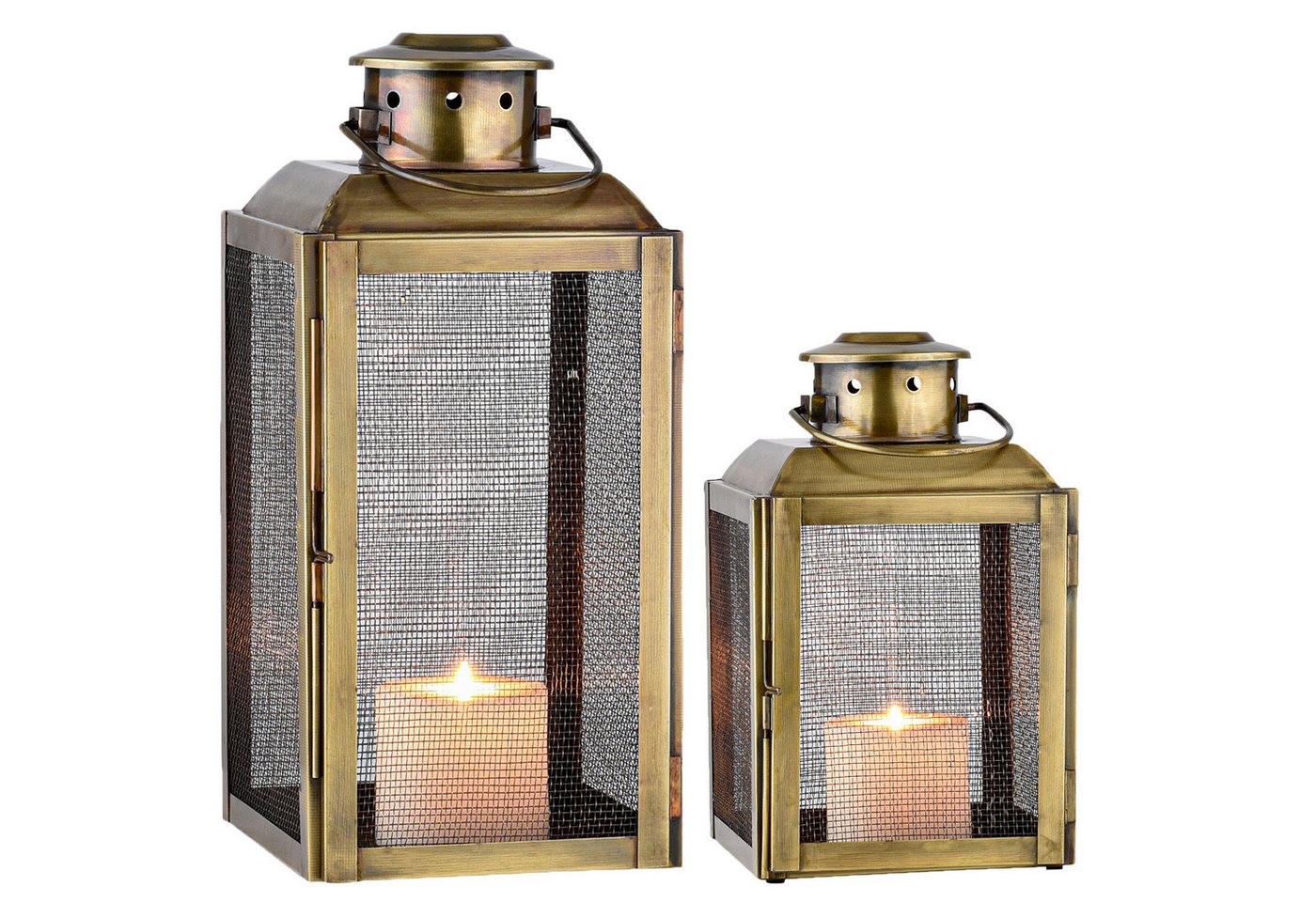 Marrakesch Orient & Mediterran Interior Teelichthalter 2er Set Vintage Deko Laterne Teelichthalter Gartenlaterne Taldo 34cm (2 St), Handarbeit von Marrakesch Orient & Mediterran Interior