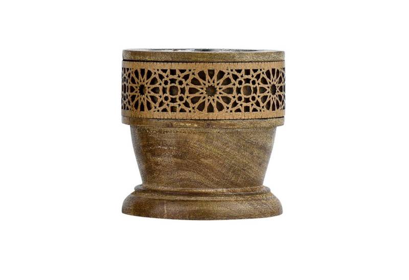 Marrakesch Orient & Mediterran Interior Teelichthalter Orientalische Deko Teelichthalter Kerzenständer aus Holz Ghada (1 St), Handarbeit von Marrakesch Orient & Mediterran Interior
