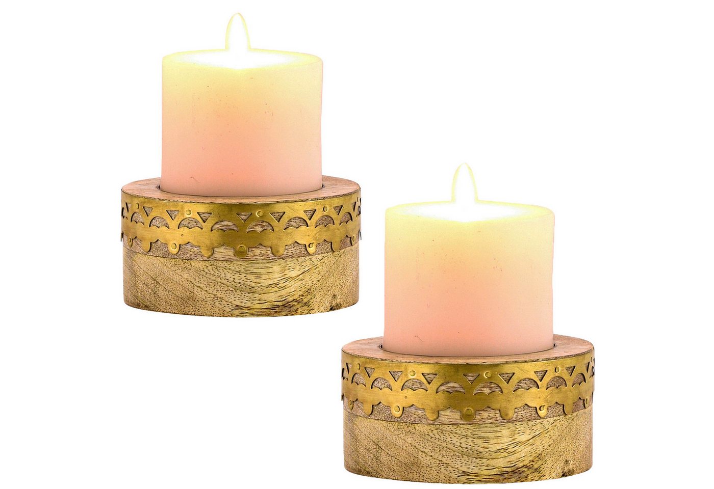 Marrakesch Orient & Mediterran Interior Kerzenständer 2er Set Boho Deko Teelichthalter Kerzenständer aus Holz Halid Marrakesch Orient & Mediterran Interior Kerzenständer 2er Set Boho Deko Teelichthalter Kerzenständer aus Holz Halid von Marrakesch Orient & Mediterran Interior