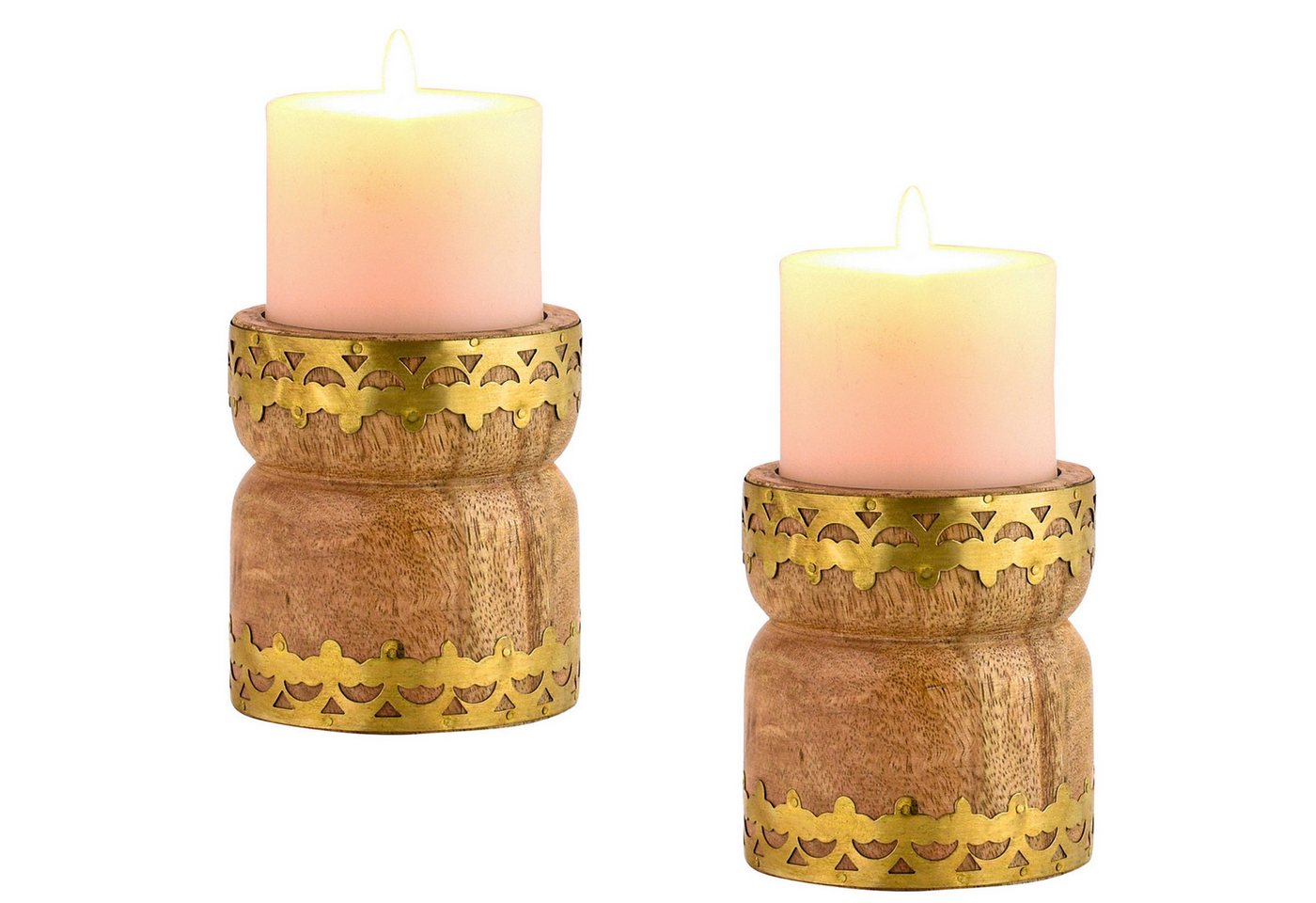 Marrakesch Orient & Mediterran Interior Kerzenständer 2er Set Boho Deko Teelichthalter Kerzenständer aus Holz Hajid Marrakesch Orient & Mediterran Interior Kerzenständer 2er Set Boho Deko Teelichthalter Kerzenständer aus Holz Hajid von Marrakesch Orient & Mediterran Interior