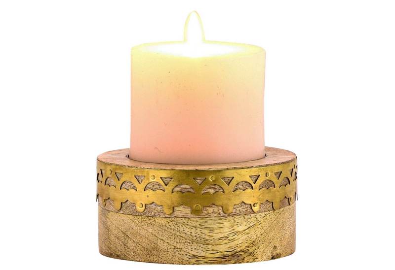 Marrakesch Orient & Mediterran Interior Kerzenständer Boho Deko Teelichthalter Kerzenständer aus Holz Halid von Marrakesch Orient & Mediterran Interior