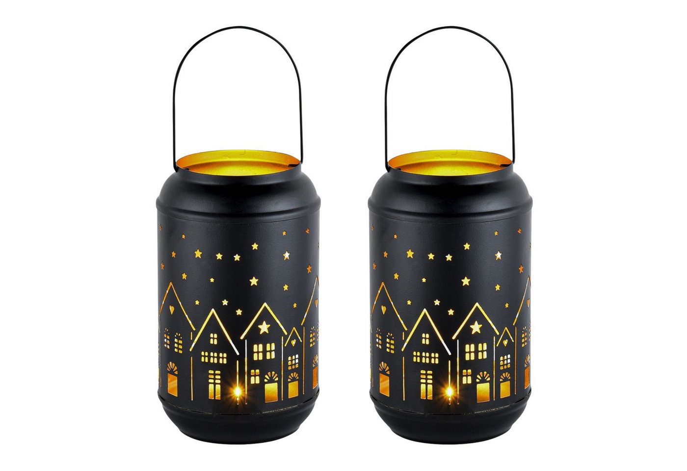 Marrakesch Orient & Mediterran Interior Teelichthalter Teelichthalter Glowtree 2er Set Schwarz Gold Metall Windlicht 20cm, Handarbeit Marrakesch Orient & Mediterran Interior Teelichthalter Teelichthalter Glowtree 2er Set Schwarz Gold Metall Windlicht 20cm, Handarbeit von Marrakesch Orient & Mediterran Interior