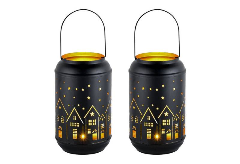 Marrakesch Orient & Mediterran Interior Teelichthalter Teelichthalter Glowtree 2er Set Schwarz Gold Metall Windlicht 20cm, Handarbeit Marrakesch Orient & Mediterran Interior Teelichthalter Teelichthalter Glowtree 2er Set Schwarz Gold Metall Windlicht 20cm, Handarbeit von Marrakesch Orient & Mediterran Interior