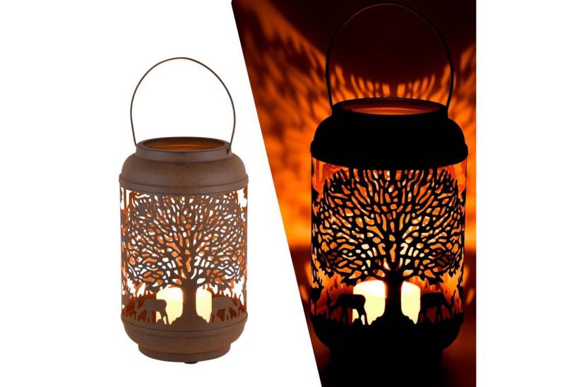 Marrakesch Orient & Mediterran Interior Teelichthalter Teelichthalter Nordwald Rost 27cm Metall Windlicht Edelrost, Handarbeit von Marrakesch Orient & Mediterran Interior