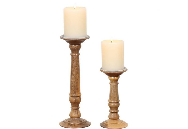 Marrakesch Orient & Mediterran Interior Tischkerzenhalter 2er Set Kerzenständer Doni, Handgefertigte Holz-Kerzenhalter Natur Marrakesch Orient & Mediterran Interior Tischkerzenhalter 2er Set Kerzenständer Doni, Handgefertigte Holz-Kerzenhalter Natur von Marrakesch Orient & Mediterran Interior