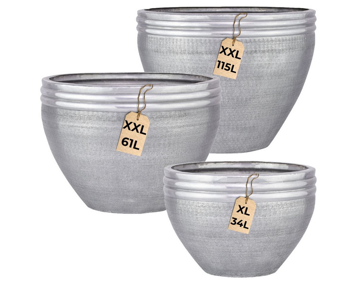 Marrakesch Orient & Mediterran Interior Übertopf 3er Set Blumentöpfe Calvino Silber - Aluminium Blumentopf modern, Handarbeit Marrakesch Orient & Mediterran Interior Übertopf 3er Set Blumentöpfe Calvino Silber - Aluminium Blumentopf modern, Handarbeit von Marrakesch Orient & Mediterran Interior