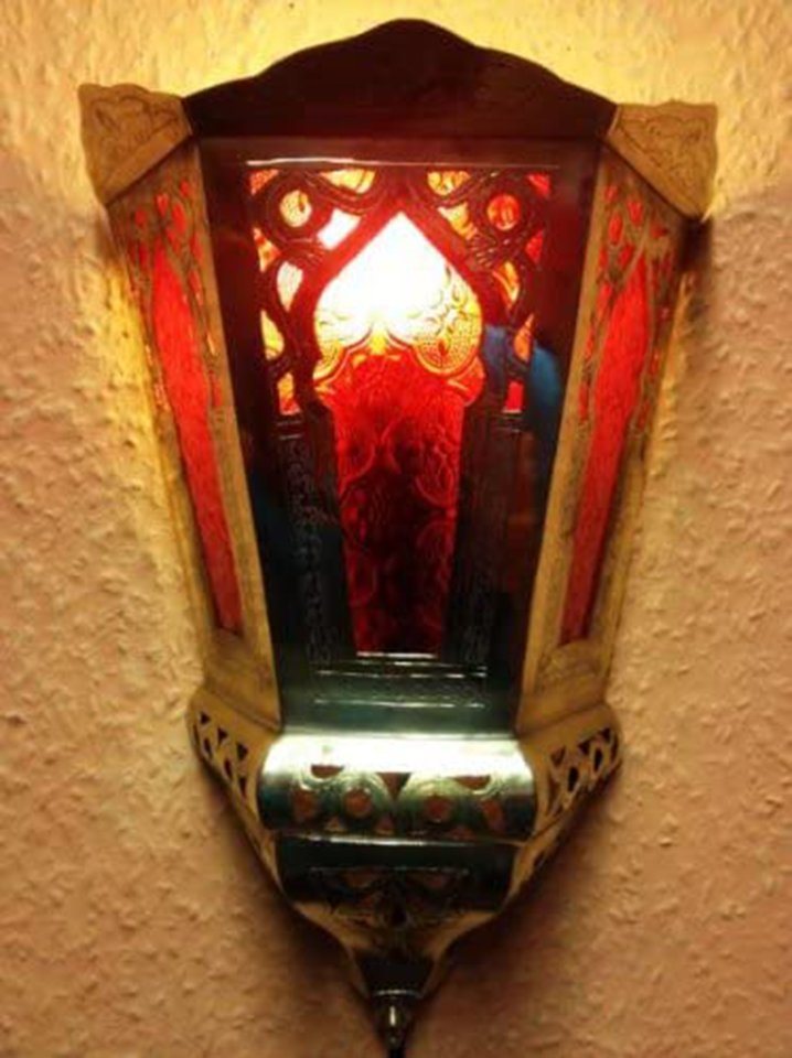 Marrakesch Orient & Mediterran Interior Wandleuchte Orientalische Lampe Wandleuchte Souraya Rot, ohne Leuchtmittel, Handarbeit von Marrakesch Orient & Mediterran Interior