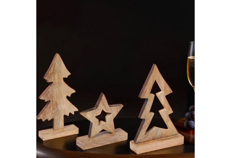 Marrakesch Orient & Mediterran Interior Weihnachtsfigur 3er Set Weihnachtsdeko aus Holz Christbaum (Set, 3tlg) von Marrakesch Orient & Mediterran Interior