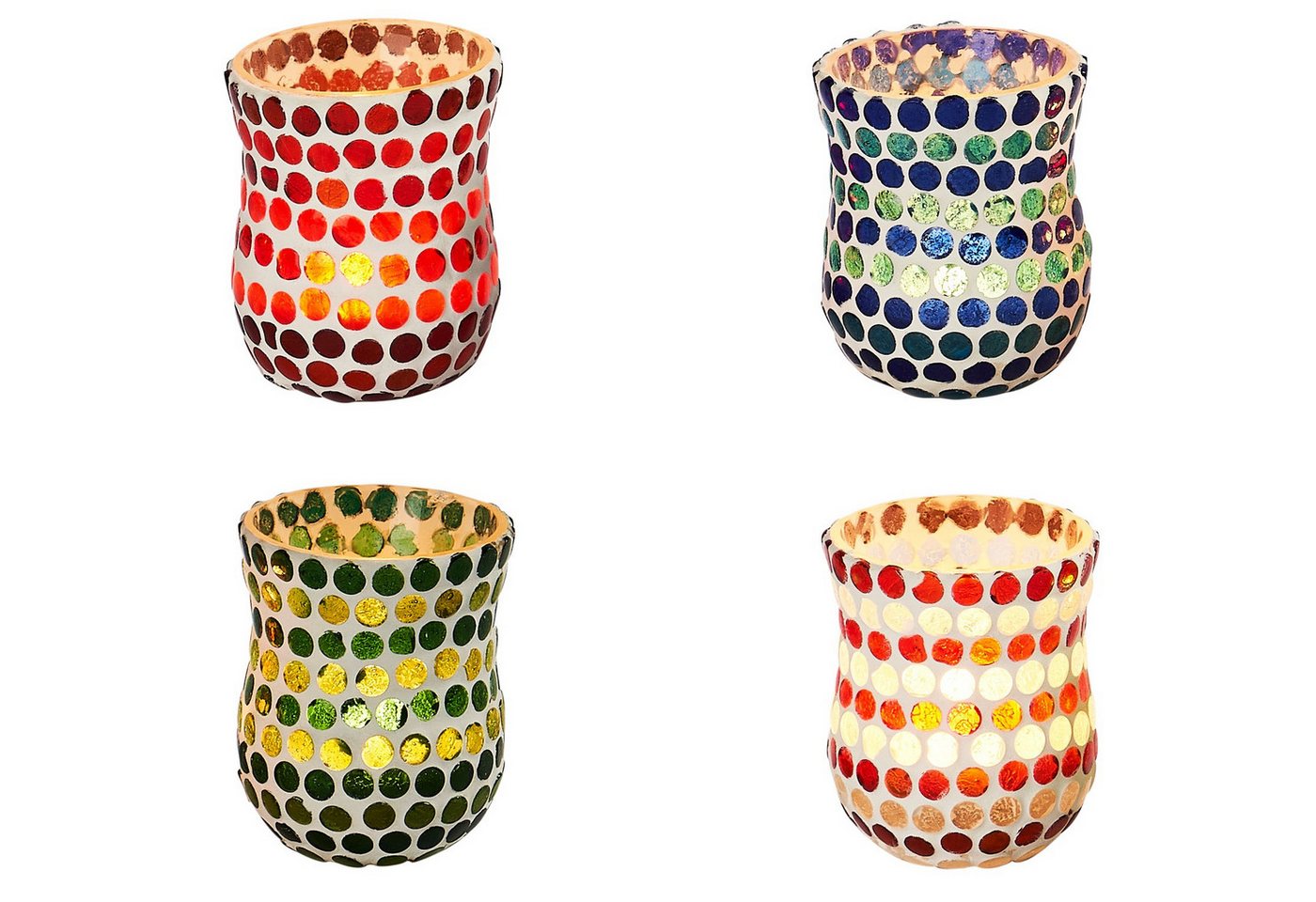 Marrakesch Orient & Mediterran Interior Teelichthalter 4er Set Orientalisches Mosaik Windlicht Bunt Rund Mosaico, Handarbeit Marrakesch Orient & Mediterran Interior Teelichthalter 4er Set Orientalisches Mosaik Windlicht Bunt Rund Mosaico, Handarbeit von Marrakesch Orient & Mediterran Interior