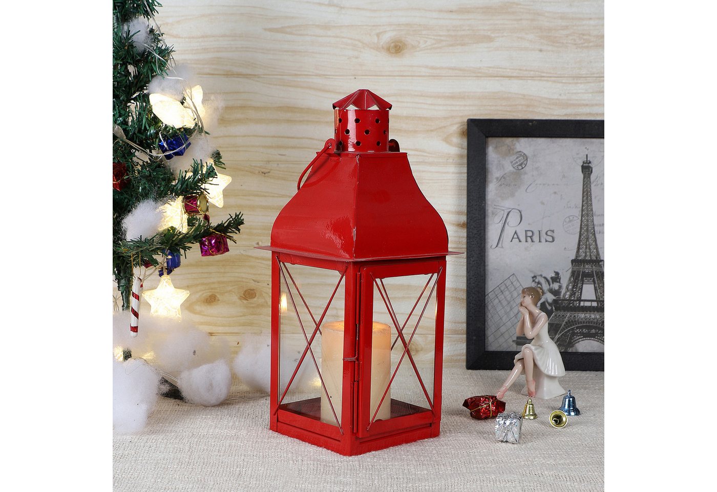 Marrakesch Orient & Mediterran Interior Teelichthalter Windlicht Laterne Visby Rot 34cm groß, Handarbeit von Marrakesch Orient & Mediterran Interior