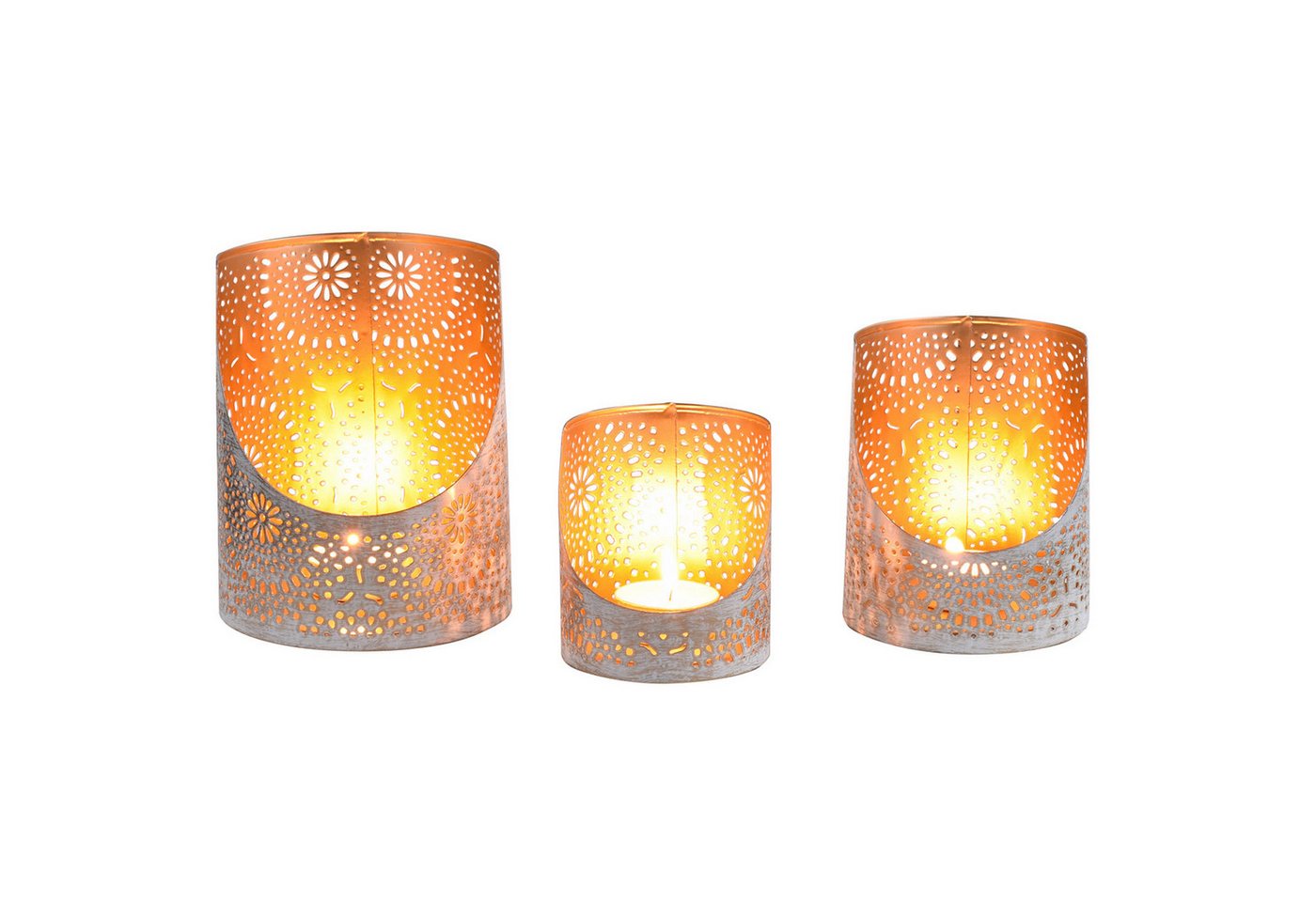 Marrakesch Orient & Mediterran Interior Teelichthalter 3er Set Boho Deko Windlicht Teelichthalter Yulet Weiss, Handarbeit Marrakesch Orient & Mediterran Interior Teelichthalter 3er Set Boho Deko Windlicht Teelichthalter Yulet Weiss, Handarbeit von Marrakesch Orient & Mediterran Interior