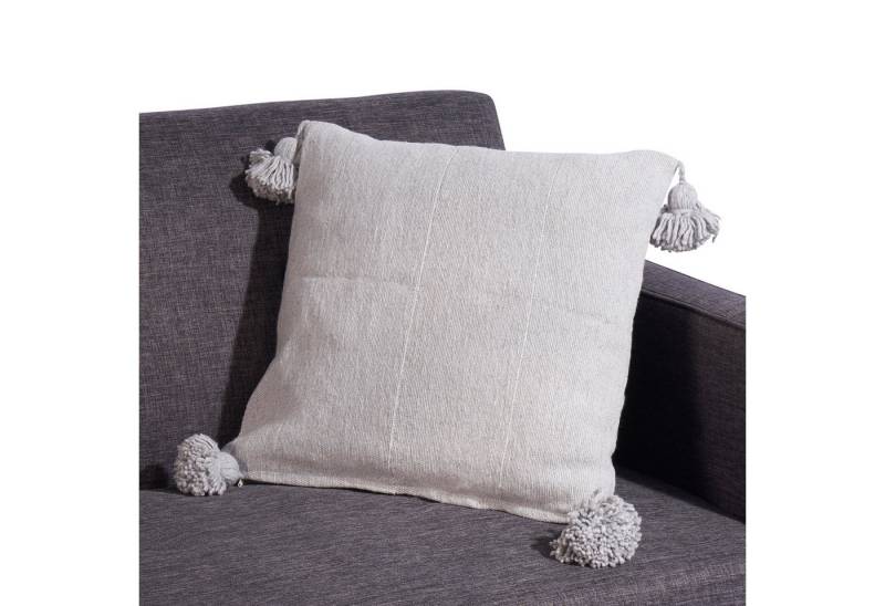 Marrakesch Orient & Mediterran Interior Zierkissen Marokkanisches Kissen Sofakissen aus Wolle Mousma Grau, Handarbeit von Marrakesch Orient & Mediterran Interior