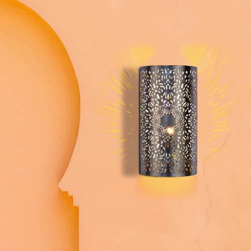 Marrakesch Orientalische Lampe Wandleuchte aus Metall Wandlampe Leuchte Yassan Silber 29cm als Wanddeko (Silber, 1 Stück) von Marrakesch Orient & Mediterran Interior