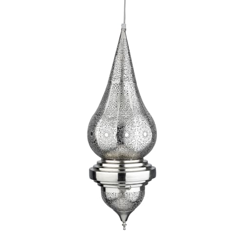 Orient Pendellampe Inanna Silber 66cm aus Metall | Orientalischer Look von Marrakesch Orient & Mediterran Interior