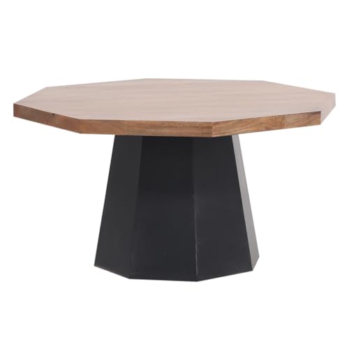 Marrakesch Runder Couchtisch Adelar 90 cm aus Holz massiv | Handgefertigter Wohnzimmertisch im modernen Naturholz-Design | Großer Sofatisch langlebig handgefertigt für Wohnzimmer, Lounge & Loft von Marrakesch Orient & Mediterran Interior