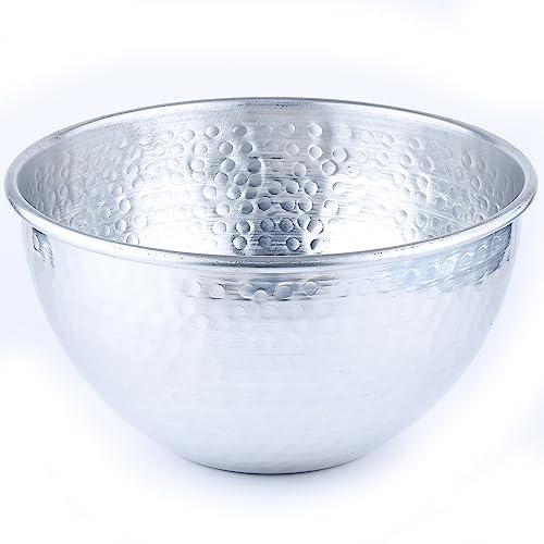 Marrakesch Schale Obstschale aus Aluminium 24cm groß | Schüssel Erla Silber als Tischdeko in der Küche von Marrakesch Orient & Mediterran Interior