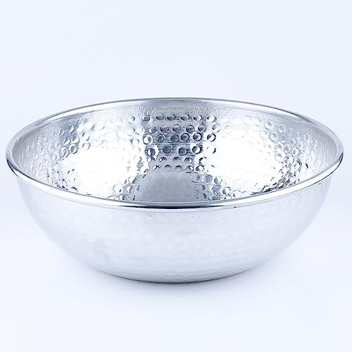Marrakesch Schale Obstschale aus Aluminium 27cm groß | Schüssel Engla Silber als Tischdeko in der Küche von Marrakesch Orient & Mediterran Interior