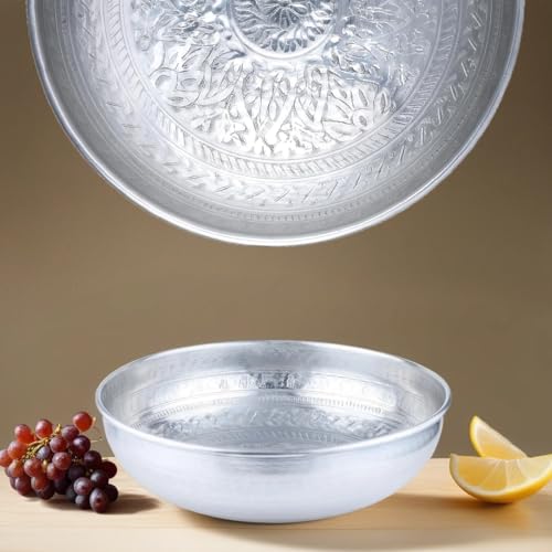 Marrakesch Schale Obstschale aus Aluminium 33cm groß | Schüssel Mumbai als Tischdeko in der Küche von Marrakesch Orient & Mediterran Interior