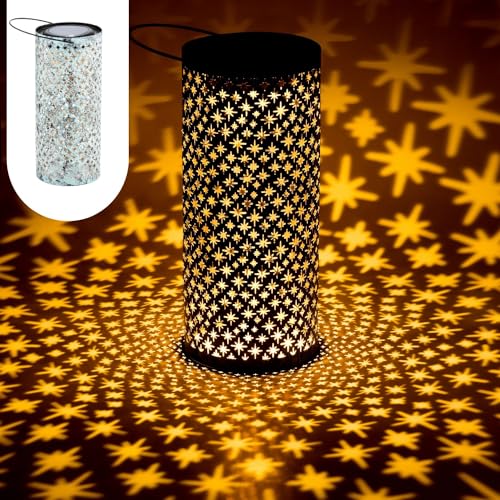 Marrakesch Solarlaternen Solarlampen für außen mit Henkel aus Metall 30cm Groß | Vintage Deko Outdoor Solar LED Laterne Wetterfest Joran Grün IP65 Wasserdicht als Gartendeko im Garten von Marrakesch Orient & Mediterran Interior