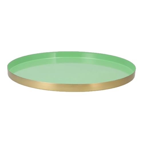 Marrakesch Tablett Serviertablett Mint rund 40 cm groß | Dekorative Tischdeko für Küche und Schlafzimmer | Kerzenteller als Frühlingsdeko für Wohnzimmer oder Deko von Marrakesch Orient & Mediterran Interior