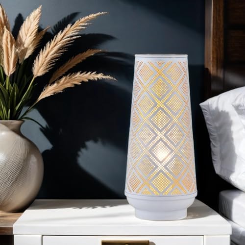 Boho Deko Stehlampe Tischlampe Lampe Qantas Klein Weiss von Marrakesch Orient & Mediterran Interior