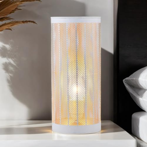 Boho Deko Nachttischlampe Tischlampe Lampe Aigna Klein Weiss von Marrakesch Orient & Mediterran Interior