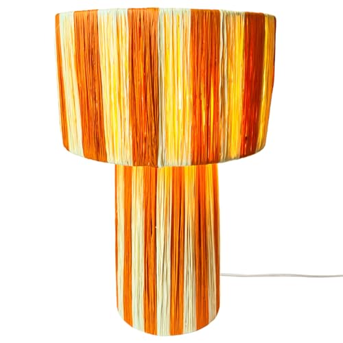 Marrakesch Tischlampe Nachttischlampe 42cm groß aus Raffia bast | Boho Lampe Stehlampe als Wohnzimmer Schlafzimmer oder Kinderzimmer Deko | Natürliche Tischleuchte Morjana Beige Orange E27 Fassung Marrakesch Tischlampe Nachttischlampe 42cm groß aus Raffia bast | Boho Lampe Stehlampe als Wohnzimmer Schlafzimmer oder Kinderzimmer Deko | Natürliche Tischleuchte Morjana Beige Orange E27 Fassung von Marrakesch Orient & Mediterran Interior