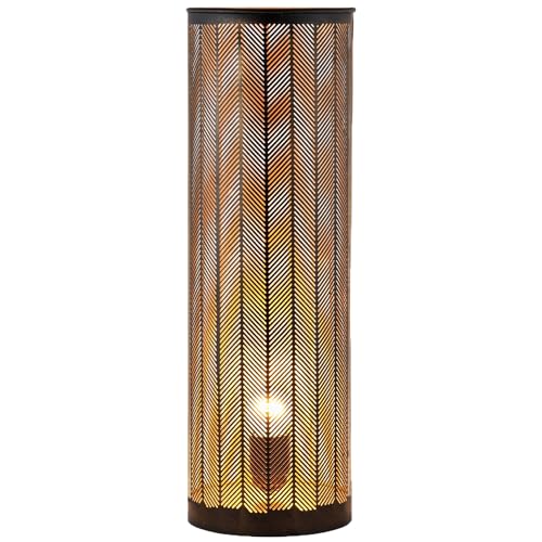 Marrakesch Tischlampe Nachttischlampe 48cm groß | Aesthetic Deko Lampe Stehlampe im Wohnzimmer Schlafzimmer oder Kinderzimmer | Moderne Tischleuchte Aigna aus Metall schwarz gold E27 Lampenfassung von Marrakesch Orient & Mediterran Interior