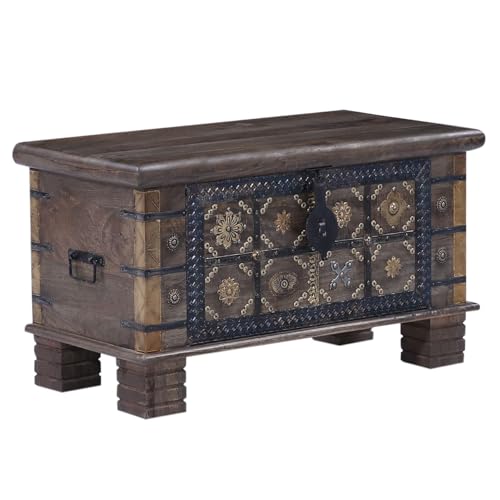 Marrakesch Vintage Deko Sitzbank mit Stauraum aus Holz 80cm groß | Truhe Holzkiste mit Deckel Driss als Schlafzimmer Wohnzimmer Möbel | Bank Schuhbank mit Sitzfläche für den Flur als Flurmöbel Marrakesch Vintage Deko Sitzbank mit Stauraum aus Holz 80cm groß | Truhe Holzkiste mit Deckel Driss als Schlafzimmer Wohnzimmer Möbel | Bank Schuhbank mit Sitzfläche für den Flur als Flurmöbel von Marrakesch Orient & Mediterran Interior