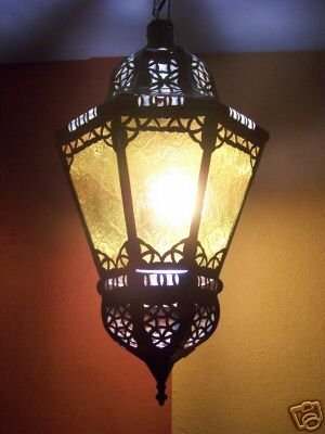 Orientalische Lampe Pendelleuchte Gelb Ksar 53cm E27 Lampenfassung | Marokkanische Design Hängeleuchte Leuchte aus Marokko | Orient Lampen für Wohnzimmer Küche oder Hängend über den Esstisch von Marrakesch Orient & Mediterran Interior