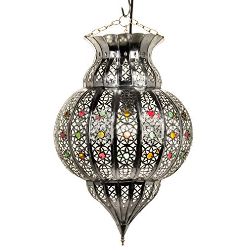 Marrakesch Orient & Mediterran Interior Pendelleuchte Jilan Silber 42cm | Marokkanische Lampe aus Metall von Marrakesch Orient & Mediterran Interior