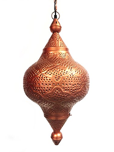 Orientalische Lampe Pendelleuchte Zumurrud - Kupferfarbig - 62cm Lampenfassung | Marokkanische Design Hängeleuchte Leuchte | Orient Lampen für Wohnzimmer, Küche oder Hängend über den Esstisch von Marrakesch Orient & Mediterran Interior