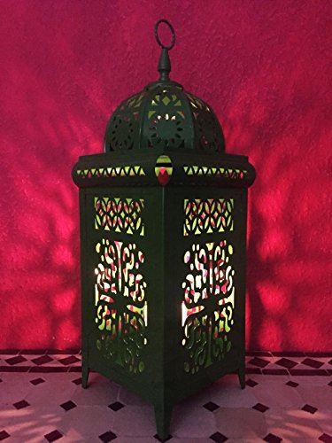 Orientalische Laterne aus Metall Safiye 41cm | orientalisches Windlicht | Marokkanische Metalllaterne für draußen als Gartenlaterne, oder Innen als Tischlaterne | Marokkanisches Gartenwindlicht von Marrakesch Orient & Mediterran Interior