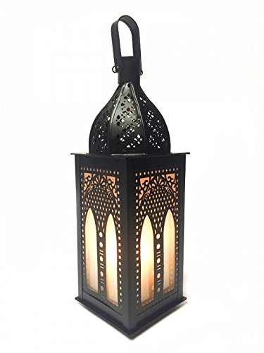 Orientalische Laterne aus Metall & Glas Asrar 29cm | orientalisches Windlicht | Marokkanische Glaslaterne für innen | Marokkanisches Gartenwindlicht für draußen als Gartenlaterne von Marrakesch Orient & Mediterran Interior