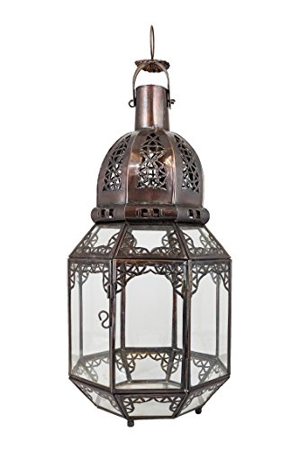 Orientalische Laterne aus Metall & Glas Haifa Klar 45cm groß | Marokkanische Gartenlaterne für draußen, Innen als Bodenlaterne | Marokkanisches Gartenwindlicht Windlicht hängend oder zum hinstellen Orientalische Laterne aus Metall & Glas Haifa Klar 45cm groß | Marokkanische Gartenlaterne für draußen, Innen als Bodenlaterne | Marokkanisches Gartenwindlicht Windlicht hängend oder zum hinstellen von Marrakesch Orient & Mediterran Interior