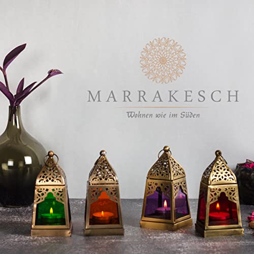 Orientalische Laternen 4 Set Laterne Basil bunt 16cm | Orientalisches Windlicht aus Metall & Glas in 4 Farben | Marokkanische Glaslaterne für draußen als Gartenlaterne in Orange - Blau - Lila - Grün Orientalische Laternen 4 Set Laterne Basil bunt 16cm | Orientalisches Windlicht aus Metall & Glas in 4 Farben | Marokkanische Glaslaterne für draußen als Gartenlaterne in Orange - Blau - Lila - Grün von Marrakesch Orient & Mediterran Interior