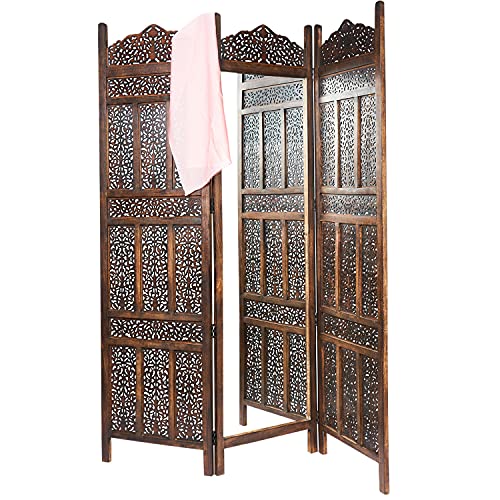 Orientalischer Paravent Raumteiler Holz Spiegel Elroi 150 x 180cm hoch Braun | Indischer Trennwand als Raumtrenner oder Dekoration im Zimmer oder Sichtschutz im Garten, Terrasse oder Balkon Orientalischer Paravent Raumteiler Holz Spiegel Elroi 150 x 180cm hoch Braun | Indischer Trennwand als Raumtrenner oder Dekoration im Zimmer oder Sichtschutz im Garten, Terrasse oder Balkon von Marrakesch Orient & Mediterran Interior