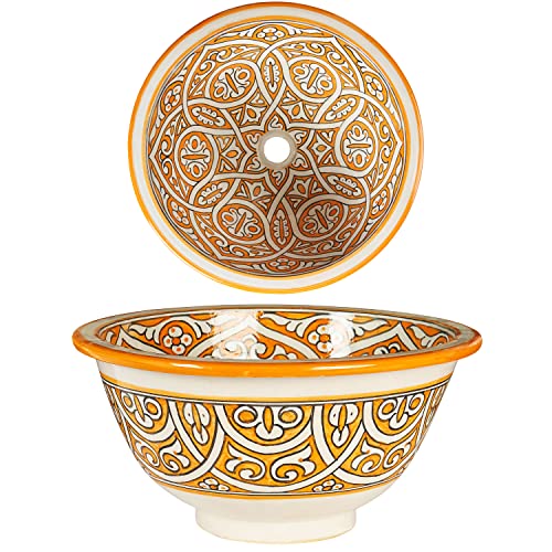Orientalisches Marokkanisches Keramik Waschbecken Waschschale Aufsatzwaschbecken - Marrakesch 007-40cm von Marrakesch Orient & Mediterran Interior